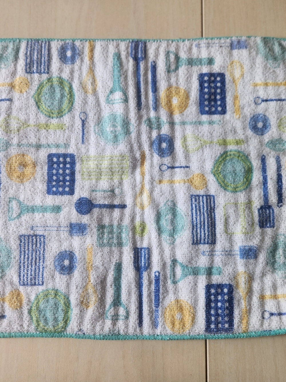 Reversible Kitchen Utensil Pattern Cotton Dish Dryinf Mat